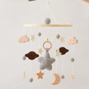 Baby Crib Mobile Rattle Toy Wooden Bed Bell Mobile Hanging Teddy Velvet Bear Doll Toy Newborn Music Box Crib Mobile Bracket Gift