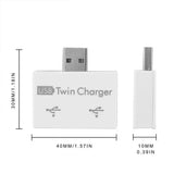 Divisor de interfaz de datos de carga USB 1/2, extensor de corriente USB de doble puerto, adaptador de concentrador de cabezal OTG
