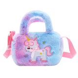 Bolso bandolera de unicornio kawaii para niños, bonito bolso de hombro de peluche, ideal para fiestas y regalos navideños. 