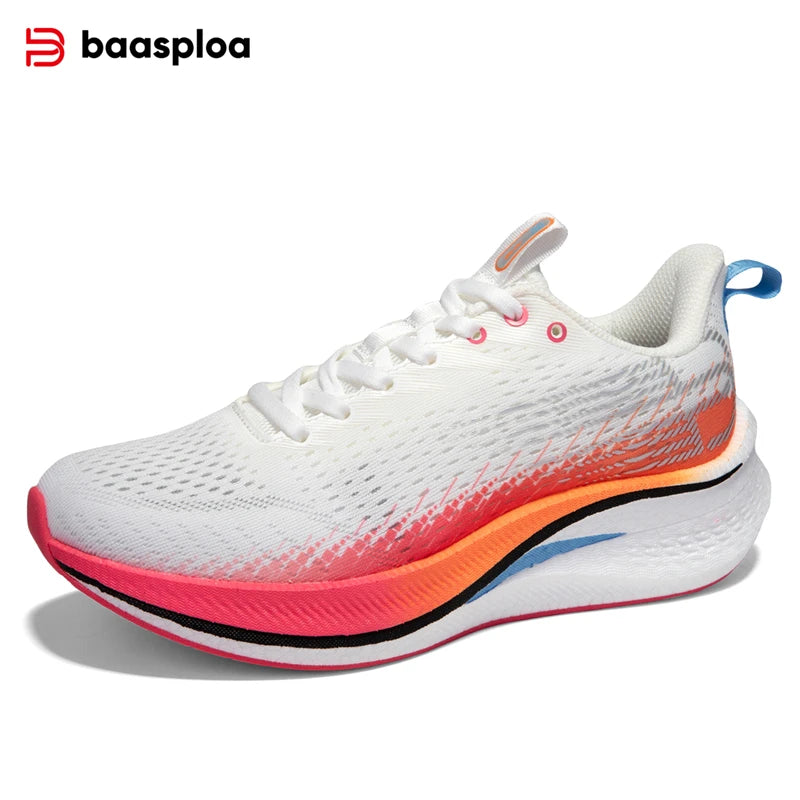 Baasploa Women's Professional Running Shoes Outdoor Carbon Plate Non-Slip Sports Shoes Female Casual Breathable Jogging Sneakers