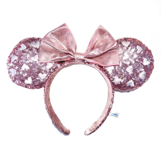 Diadema con orejas de Minnie y lazos grandes de Disney, ideal para disfraz de cosplay, de peluche, para adultos y niños. 