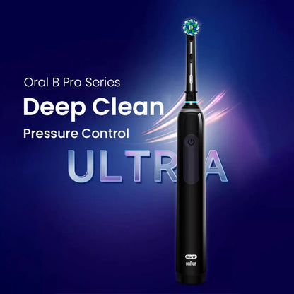 Cepillo de dientes eléctrico Oral B Pro 4 Ultra con rotación 3D, recargable, sensor de presión, 4 modos de cepillado y temporizador de 2 minutos.