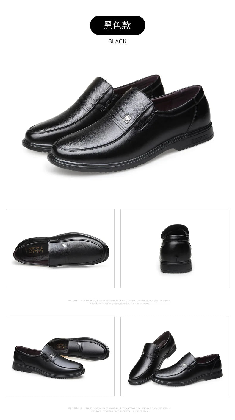 Leather Men Formal Shoes Luxury Brand 2025 Men's Loafers Dress Moccasins Breathable Slip-on Black Driving Shoes Plus Size 38-46