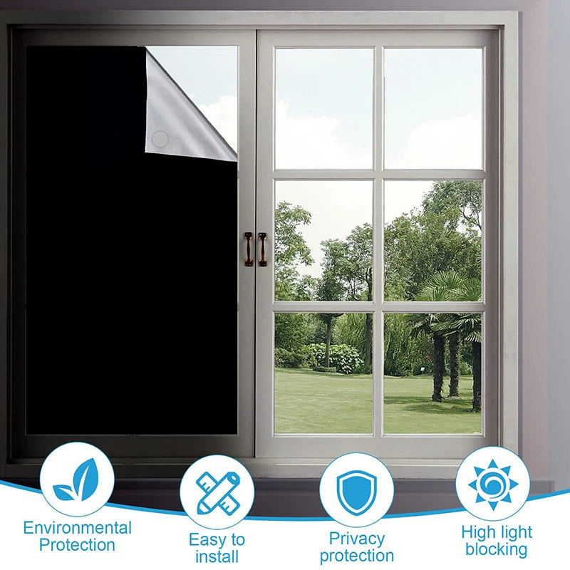 Cortina opaca portátil sin taladro, 100 % opaca, aislante y con protección UV para dormitorio, sala de estar, decoración del hogar.