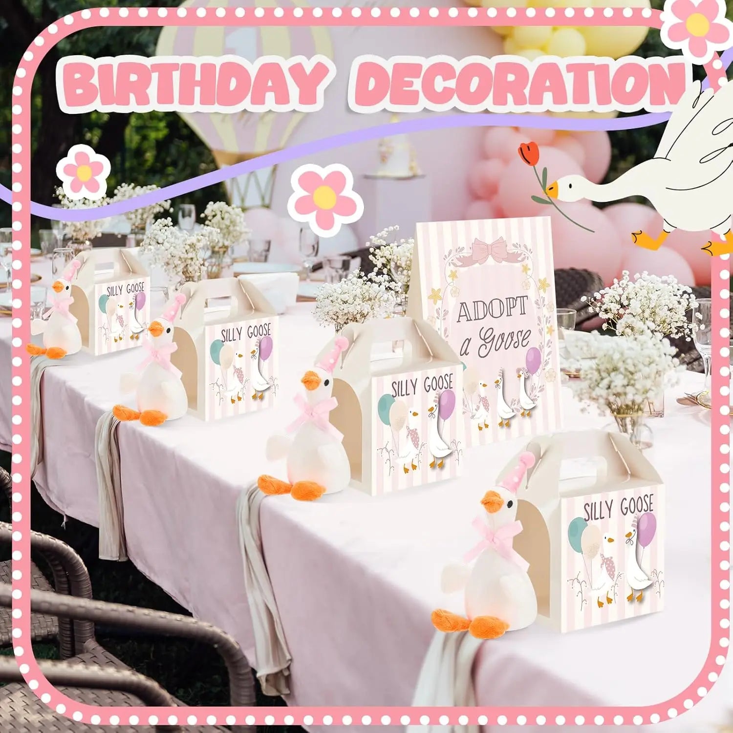 6/16PCS One Silly Goose Party Favors Stuffed Animal Plush Toy Baby Shower Birthday Party Gifts (Size:25CM)