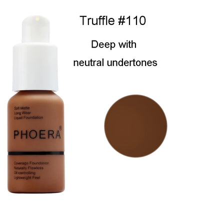 30ml phoera fundação base de maquiagem creme mineral toque branqueamento corretivo macio fosco óleo-controle ofertas quentes fundação tslm1