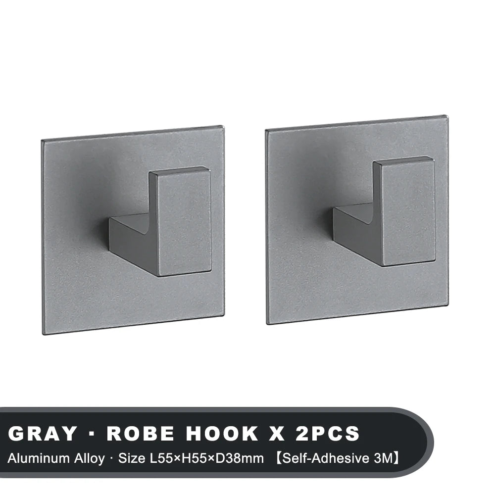 Black Self-Adhesive Wall Hooks For Hanging Keys Clothes Hanger Door 3M Robe Hook Coat Rack Towel Holder Bathroom Accessories