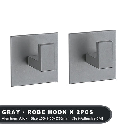 Black Self-Adhesive Wall Hooks For Hanging Keys Clothes Hanger Door 3M Robe Hook Coat Rack Towel Holder Bathroom Accessories