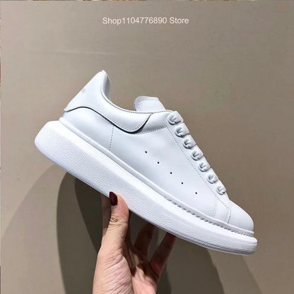 New all-match fashion white shoes men and women thick-soled height-increasing shoes casual couple sports shoes