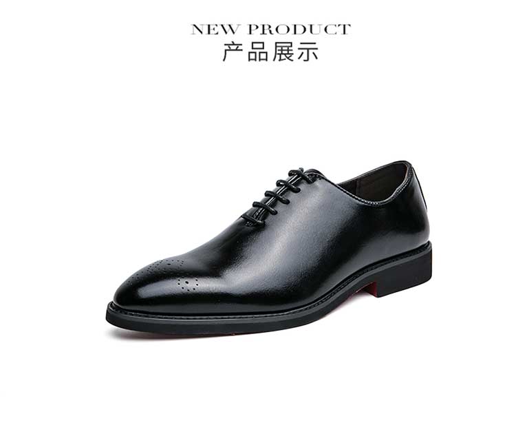 New Red Sole Brogue Shoes Men Black Business Men's Formal Shoes Lace-up Round Toe Spring/Autumn