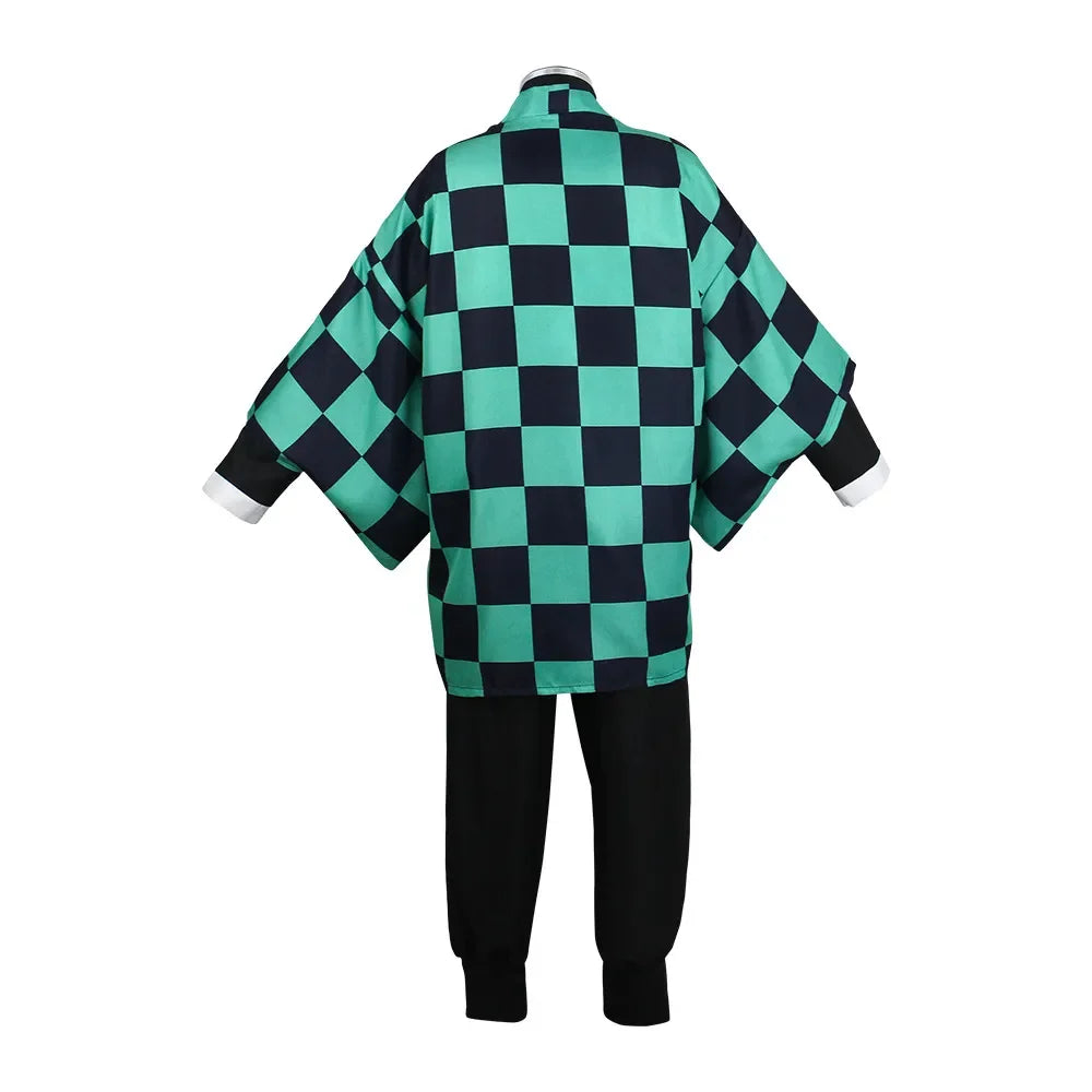 Tanjirou Kamado Costume Anime Cosplay Men Kimono Uniform Halloween Party Demonias Women Kids Clothes