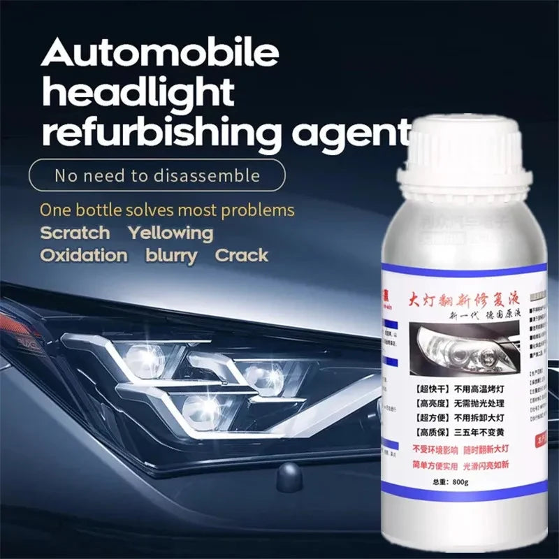 Kit de polimento de farol de carro, 100ml/50ml, restauração de farol, polímero líquido, reparo de renovação, kit limpo, ferramenta de automóvel