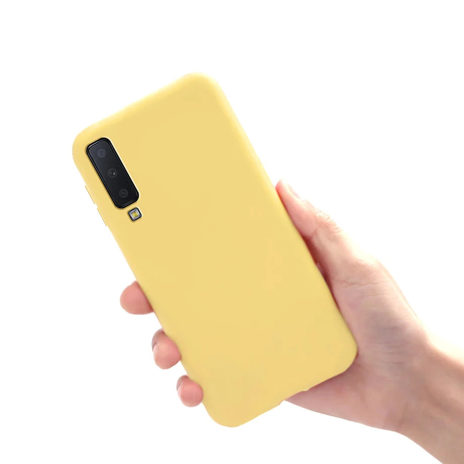 Funda para teléfono Samsung Galaxy A7 2018, carcasa de silicona mate suave para carcasa trasera Samsung A7 2018 A750 A750F