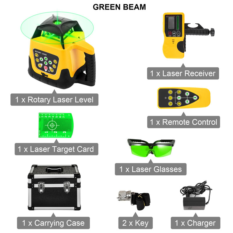VEVOR 360 Rotary Laser Level Self-Leveling 500m Vertical Horizontal Scanning Professional Powerful Measurement Construction Tool
