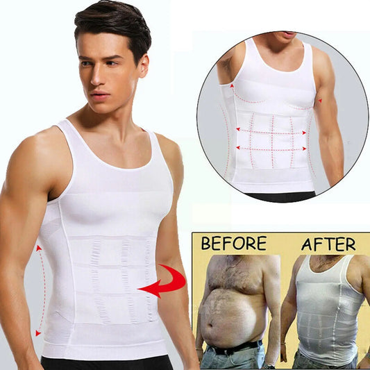 Men Slimming Elastic Body Shaper Vest Tight Skinny Shirt Fitness Waist Compression Abdomen Breathable Sport Vest