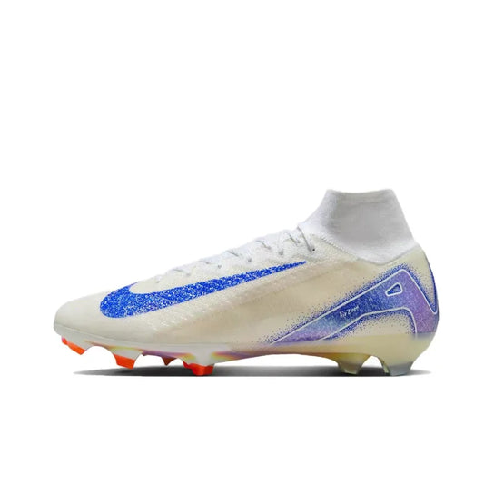 Botas de fútbol Nike Mercurial Superfly 10 Elite FG de caña alta para hombre, amortiguación de rebote, calzado de fútbol, ​​ligeras y flexibles, color blanco.