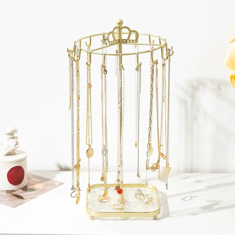 1 creative desktop acrylic base crown jewelry rack suitable for necklace pendants for easy organization and summarization
