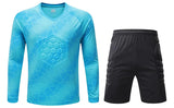 Men Kid 2024 Soccer Goalkeeper Uniform Protective Sponge Long Sleeve Football Training Goalkeeper Top Soccer Jersey Pants Custom