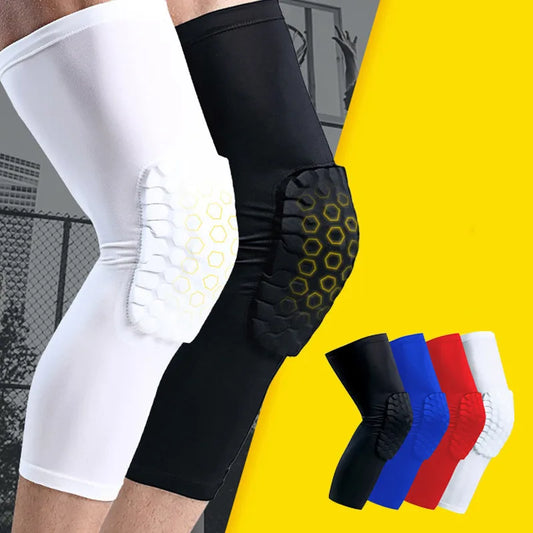 1PC Honeycomb Basketball Knee Pads Sport Volleyball Football Safety Training Knee Support Protector Brace Compression Leg Sleeve