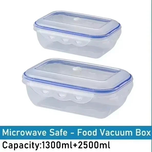 Vacuum Food Storage Box Transparent Storage Container Fridge Organizer Microwave Safe Fresh-Keeping Sealing Box Food Dispenser