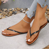 Clip Toe Flat Slippers Women 2025 Summer Gold Silver Outdoor Flip Flops Woman Plus Size 43 Lightweight Non Slip Beach Sandals