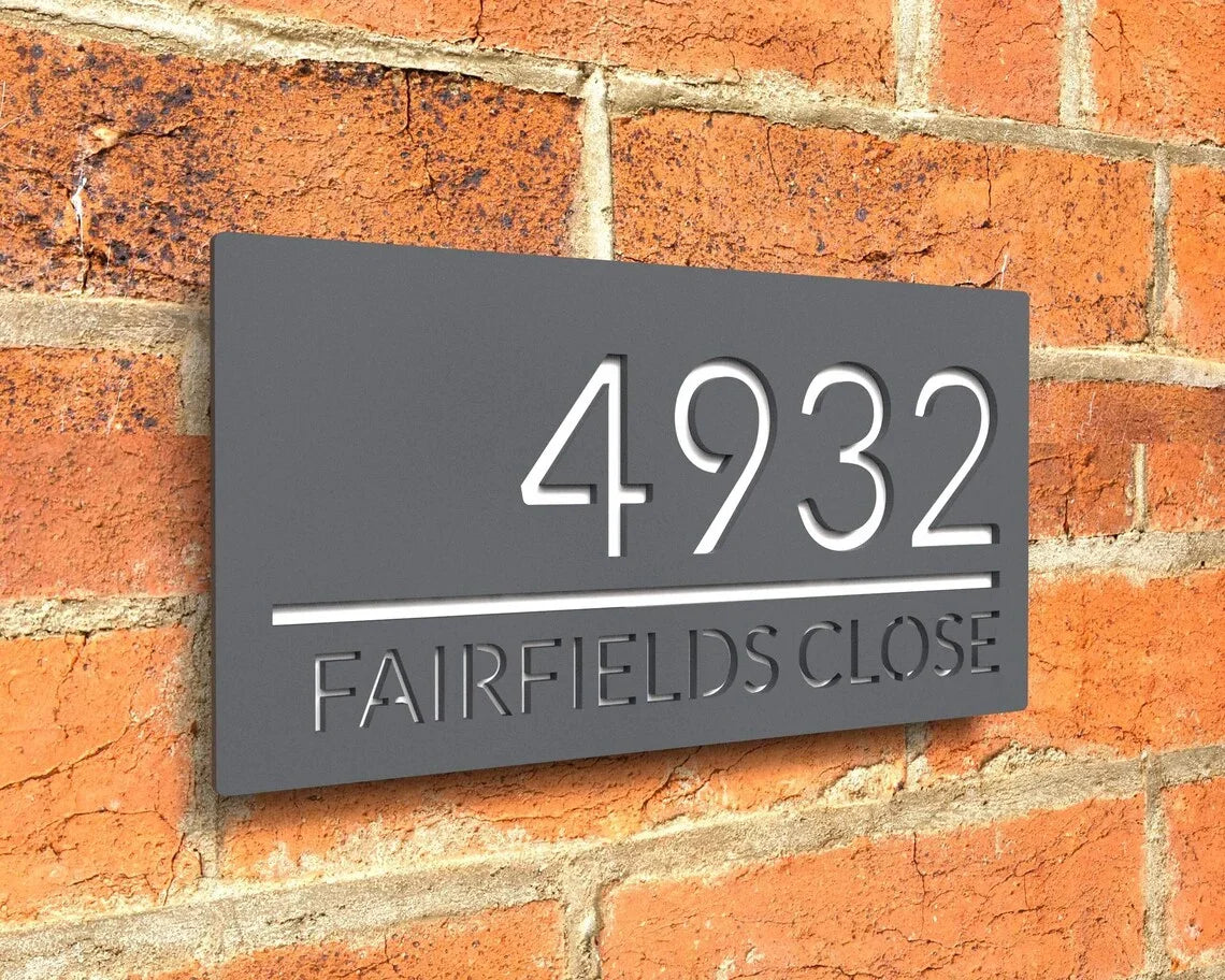 Custom Laser Cut 28/40/45cm Acrylic Modern 3D Floating House Number Sign Outdoor Street Name Waterproof Plate Matte Black White