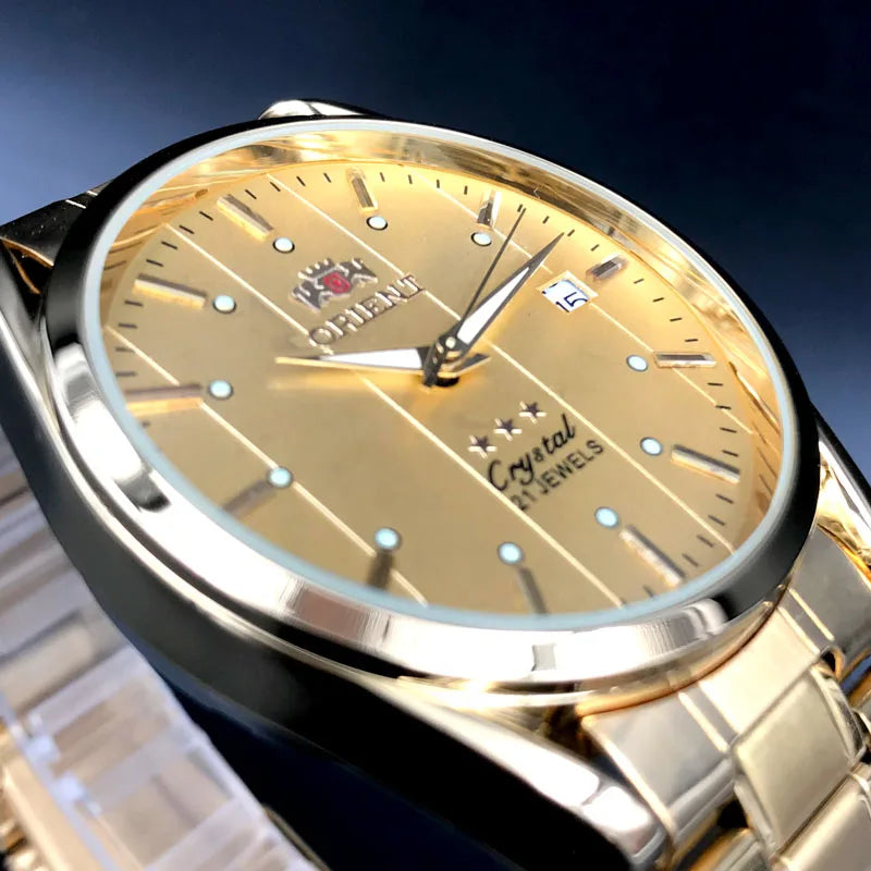 Orient Double Lion Classic Watch Series Men's Watch Stainless Steel Band Luxury Multi-Function Automatic Mechanical Tourbillon