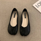 Women Flats Tabi Ninja Shoes Woman Ladies Microfiber Leather Comfy  Flats Split Toe Slippers Soft Bottom Loafers Solid Brief La
