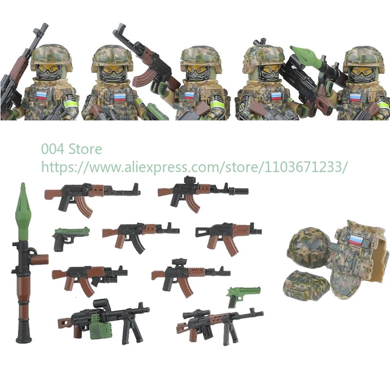 Military Special Forces Action Figure Building Blocks Ghillie Suit Weapons Sniper SWAT Ghost KSK Police Bandit Boy Toy Gift F029