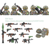 Military Special Forces Action Figure Building Blocks Ghillie Suit Weapons Sniper SWAT Ghost KSK Police Bandit Boy Toy Gift F029