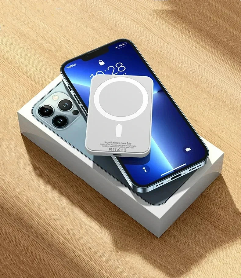 Cargador inalámbrico portátil de batería externa magnética auxiliar de repuesto para iPhone 13, 14, 15 y 16