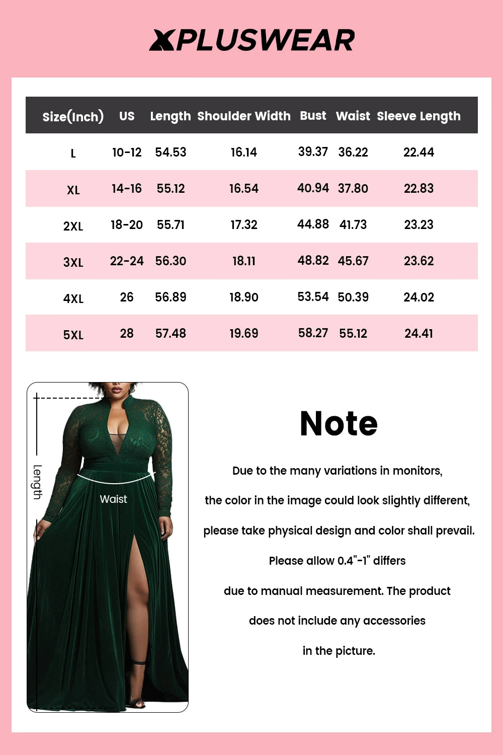 Plus Size Formal Emerald Green V Neck Long Sleeve Split See Through Lace Velvet Maxi Dresses