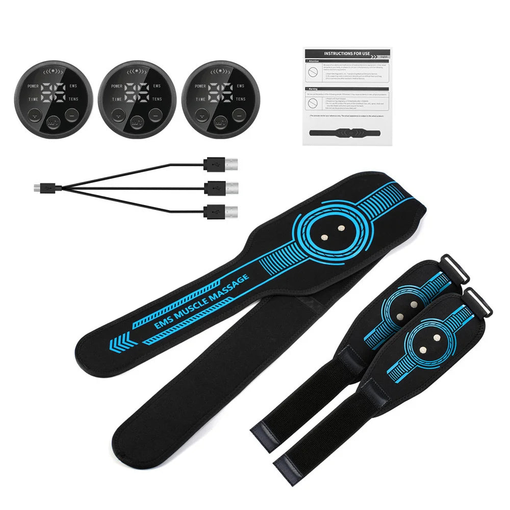 EMS Belt Massage Set Abdominal Fitness Device Intelligent Belt Full Body Muscle Stimulation Trainer USB Charging Version
