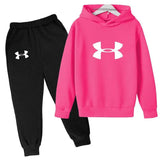 Kids Trendy Letter Print Spring Autumn Fashion Hoodie+Pants 2pcs Tracksuits 2-13Years Boys Girls Casual Outfits Children Clothes