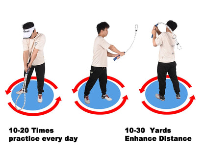 Cuerda de entrenamiento de swing de golf, entrenador de swing de golf portátil para regalos de cumpleaños, cuerda de práctica de swing de palo de golf para amantes del golf y principiantes.
