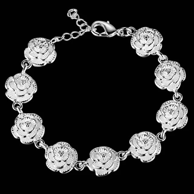 925 Sterling Silver Chain Bracelets for Men Women Braided Rope Male Fashion Jewelry High Quality New 4mm 