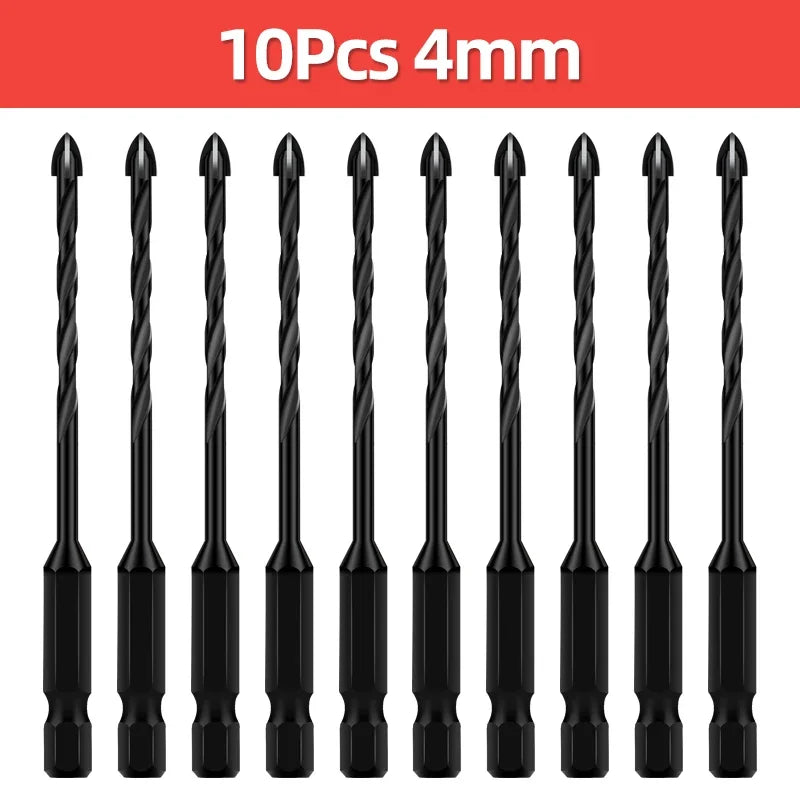 Cross Hex Tile Drill Bit For Glass Concrete Ceramic Tile Hole Opener Tunsten Carbide Hard Alloy Bits Set Tools 3 4 5 6 8 10 12mm