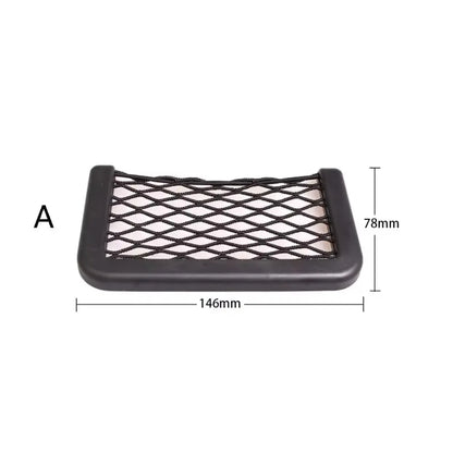 Car Organizer Mesh Storage Bag Net Pocket Mobile Phone Holder Auto Accessories Multi Function Car Storage Net Pocket