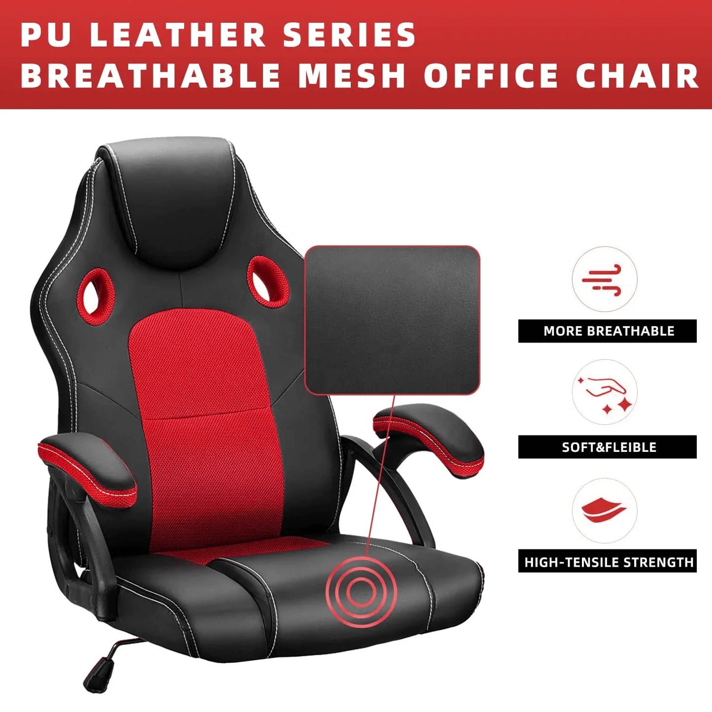 Allinlife gaming chair 130 kg load capacity ergonomic gaming chair, gamer chair adjustable height armrests, height adjustable range 100 - 110cm