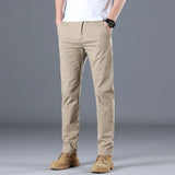 Men's High Quality Pure Cotton Classic Solid Color Casual Pants Business Stretch Slim Straight Brand Trousers Male Autumn New
