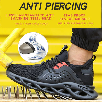 Men Safety Footwear Indestructible Shoes Sneakers Steel Toe Protective Boots Anti-smash Anti-puncture Work Safety Anti-slip Shoe