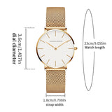 HANNAH MARTIN Women Watch Nordic Minimalist Japan Quartz Movement 3Bar Waterproof Women 36mm Full Rose Gold Dropshipping Watches