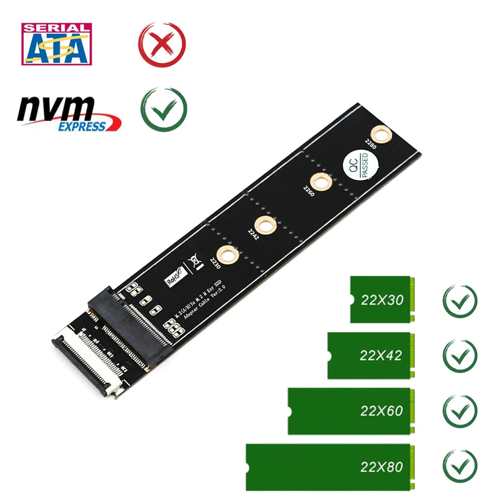 M.2 M2 NGFF Key M to Key A + E Extension Cable M2 SSD Adapter Card Extender extend Cable