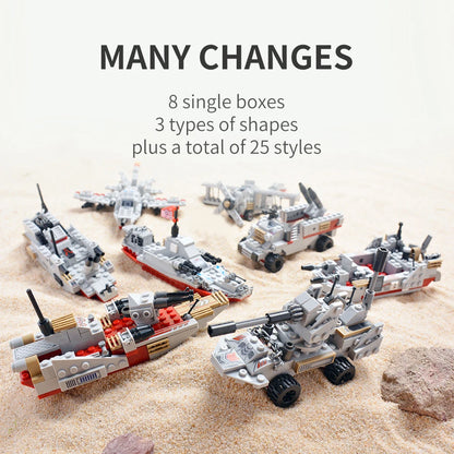 1000+Pcs Navy War Chariot Ship Army Boat Plane Model Warships Building Blocks City Children Toys for Boy