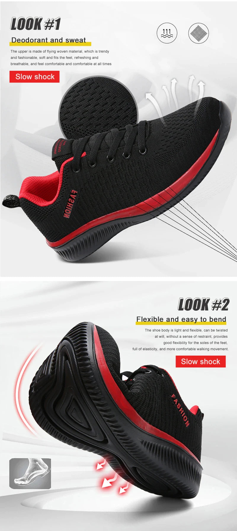 YRZL Sneakers Men Running Shoes Lightweight Sport Classical Mesh Breathable Casual Shoes Fashion Non Slip Shoes for Men
