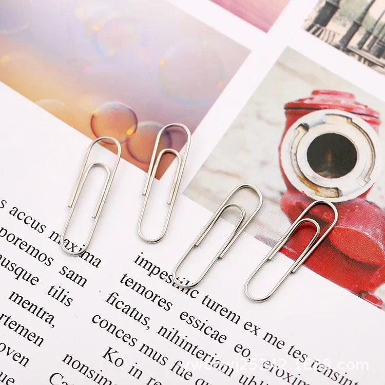 50/100/200PCS Metal Paper Clips Binding Clip Home Office Storage Supplies Anti Lost Mini Bookmark Planner Marking Paperclips