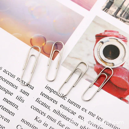 50/100/200PCS Metal Paper Clips Binding Clip Home Office Storage Supplies Anti Lost Mini Bookmark Planner Marking Paperclips