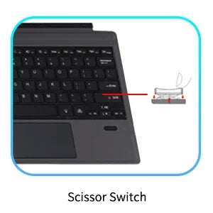 Teclado inalámbrico compatible con Bluetooth con panel táctil retroiluminado compatible con Surface Pro 3 4 5 6 7 Go 1 2 3 para viajes de negocios