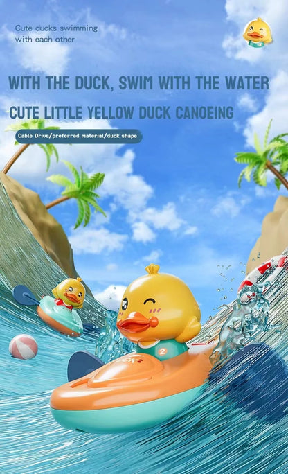 1 Pc Little Yellow Duck Kayak Toy Swimming Pool Bathroom Toy Classic Water Toy Cute Bath Toys Cartoon  Little Yellow Duck Boatin