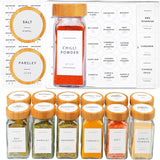 Glass Spice Jars with Bamboo Lid Spice Seasoning Containers Spice Pot Salt Pepper Shakers Spice Organizer Kitchen Spice Jar Set